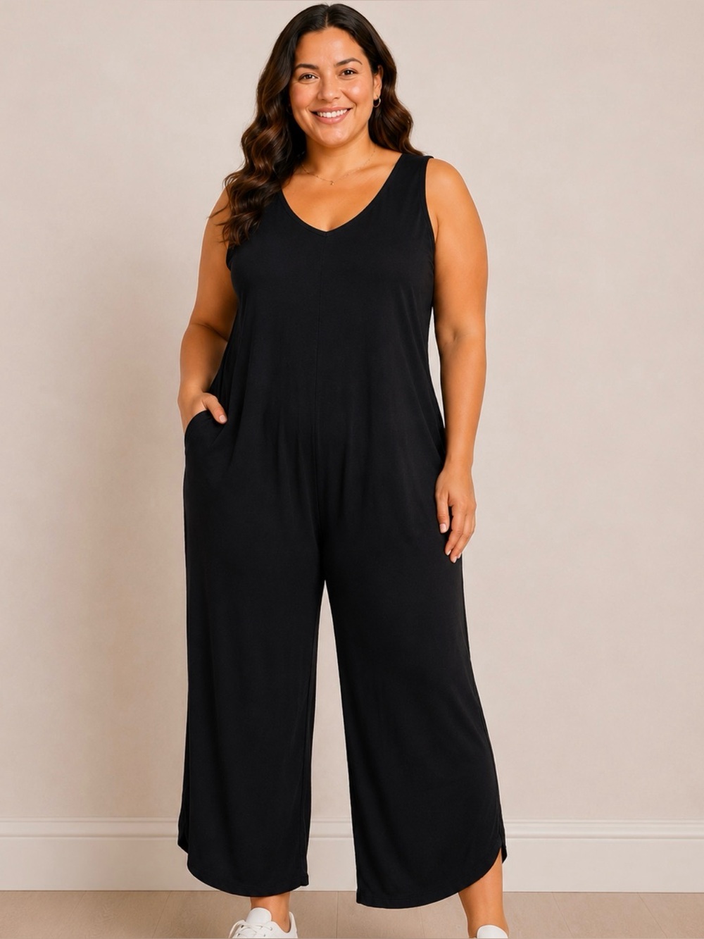 Attitudes by Renee Regular Como Jersey Jumpsuit Black Size S A724894